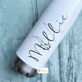 Personalised Initial and Name Modern Greenery Design Water Drinks Bottle