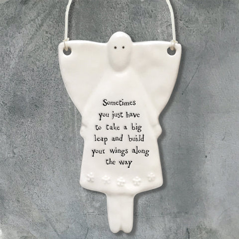 East of India Take a big leap quote Porcelain Angel