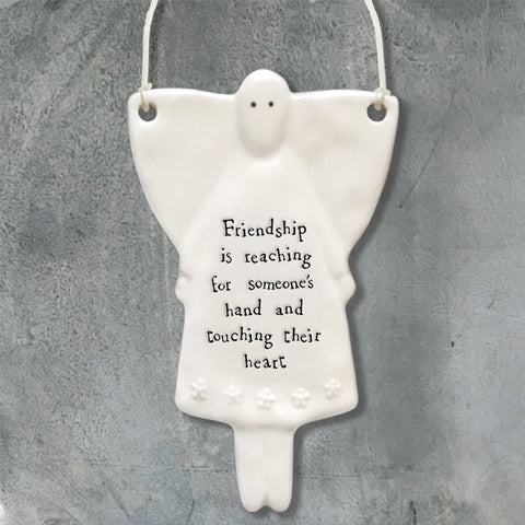 East of India Friendship is reaching for someone’s hand quote Porcelain Angel