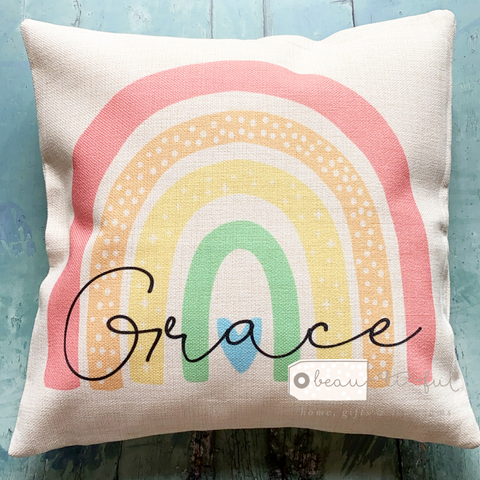 Personalised Name ... Rainbow Cushion