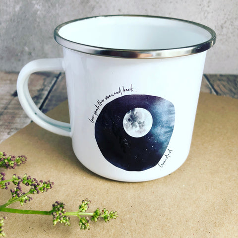 Love You to the Moon Dad Grandpa Enamel Mug - Fathers Day