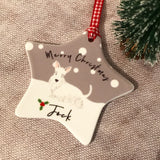Personalised Dog Pet Merry Christmas Ceramic Star
