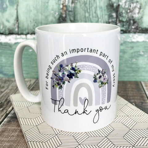 Personalised Teacher Teaching assistant gift... brights pastel floral rainbow Quote Mug