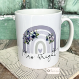 Personalised Thank you Gift Floral Rainbow Quote Mug Appreciation Gift