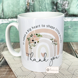 Personalised Thank you Gift Floral Rainbow Quote Mug Appreciation Gift