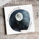 Personalised Love you to the moon and back Ceramic Square Coaster