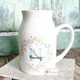 Personalised Name Nanny Nanna Mum Nanna Grandma Nan Lilac Pink Floral Design Home  Ceramic Mug Small Vase Mother’s Day