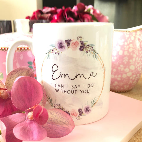 Personalised Will you be my Bridesmaid Mug with Floral Detail - Tea Mug - Coffee Mug - Tea Lover - Bride to be - Wedding