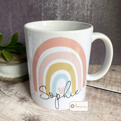 Personalised Name ... pastel rainbow Quote Mug