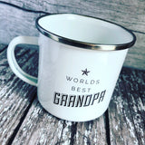 Worlds Best Dad Grandpa Enamel Mug - Father’s Day