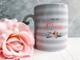 Grey Stripe Floral Detail For my.....  Female Relative Mug