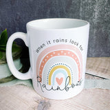 Personalised When it rains look for rainbows ... pastel rainbow Mug