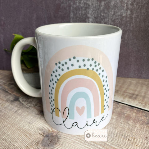 Personalised Name ... pastel rainbow Quote Mug