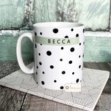 Personalised Name Polka Dot Mug