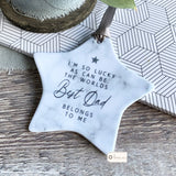 Personalised I’m so lucky... Best Dad Grandad Gramps Father’s Day Marble Style Star Keepsake