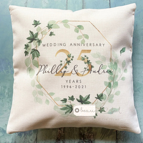 Personalised Mr Mrs Wedding Anniversary Years Ivy Cushion cover