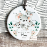 Happy Mother’s Day Mum Grandma Nan Nanna Gran Nanny Mummy Mammy Koala Greenery... Round Keepsake Hanger - Mother’s Day