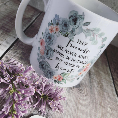 True Friends are never far apart Blushing Greenery Mug