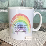 Personalised Thank You Teacher Teaching Assistant Rainbow Ceramic Mug