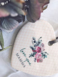 Love You Female Relative Floral Keepsake Heart