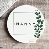 Personalised Name Greenery Ceramic Coaster