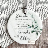 Personalised Chance Made us Colleagues Decoration Modern greenery ... - Keepsake  - Workmates Friendship Gift - Friends