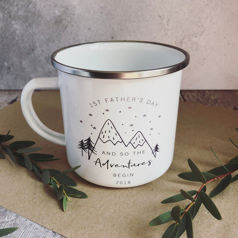 And so the Adventures Begin First 1st Father’s Day Enamel Mug