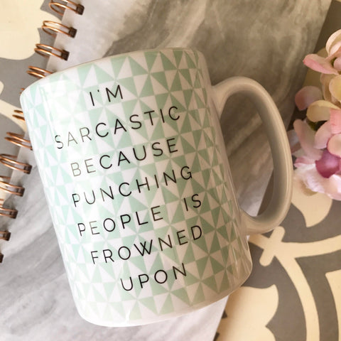 Geometric I'm Sarcastic Mug - Fun Mug Sarcasm