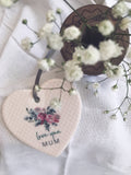 Love You Female Relative Floral Keepsake Heart