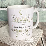 Personalised Truly Blessed Floral Botanical design Quote Mug