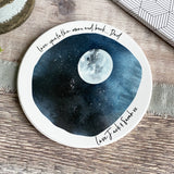 Personalised Love you to the moon and back Ceramic Round Coaster