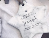 Milestone Birthday Marble Style Ceramic Decoration Gift Keepsake Tree Ornament Decoration