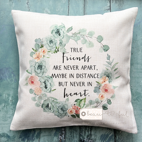 True friends are never far apart…. Floral Greenery Friendship Cushion