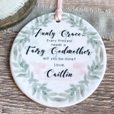 Personalised Will you be my Fairy Godmother Botanical Greenery Keepsake