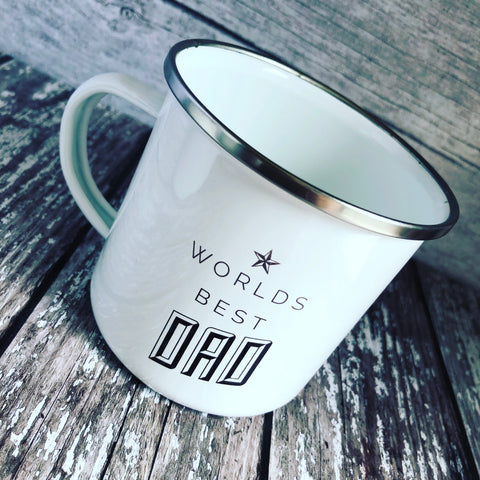 Worlds Best Dad Grandpa Enamel Mug - Father’s Day