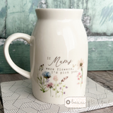 If ...... we’re flowers, I’d pick you Mum Nanna Grandma Nan Lilac Pink Floral Design Home  Ceramic Mug Small Vase Mother’s Day