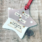 Personalised First Christmas as Grandparents Signpost Ceramic Star Christmas Decoration Ornament