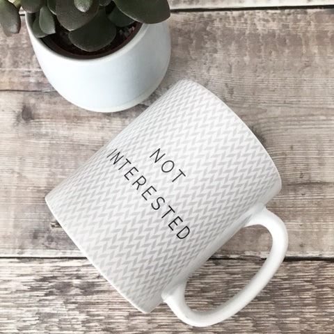 Geometric Not Interested Mug Coffee Mug Work Mug