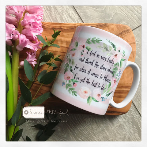 I Feel so very Lucky Mum Floral Wreath Mug