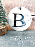 Marble Style Monogram Initial Ceramic Decoration with Stag Detail