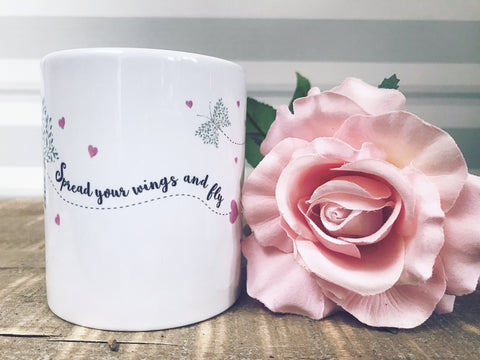 Spread your Wings and Fly Butterfly Quote Detail Mug